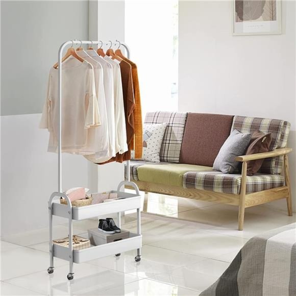 Storage & Organization | White Clothing Rack Portable Garment Rack ...